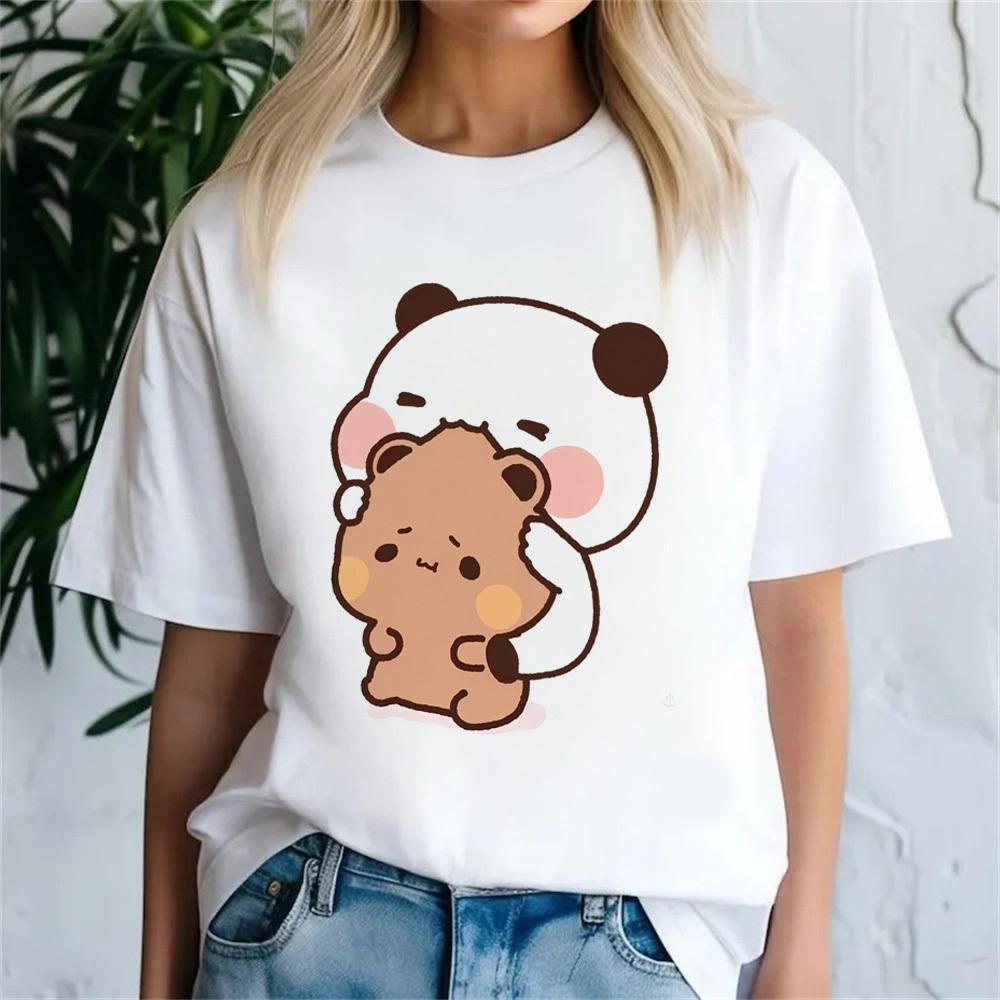 Bubu Dudu T-Shirt Damen Atmungsaktiv Pastell Trendig Vintage Buntes T-Shirt Koreanische Kleidung Hip Hop Streetwear Frauen 2000er Punk