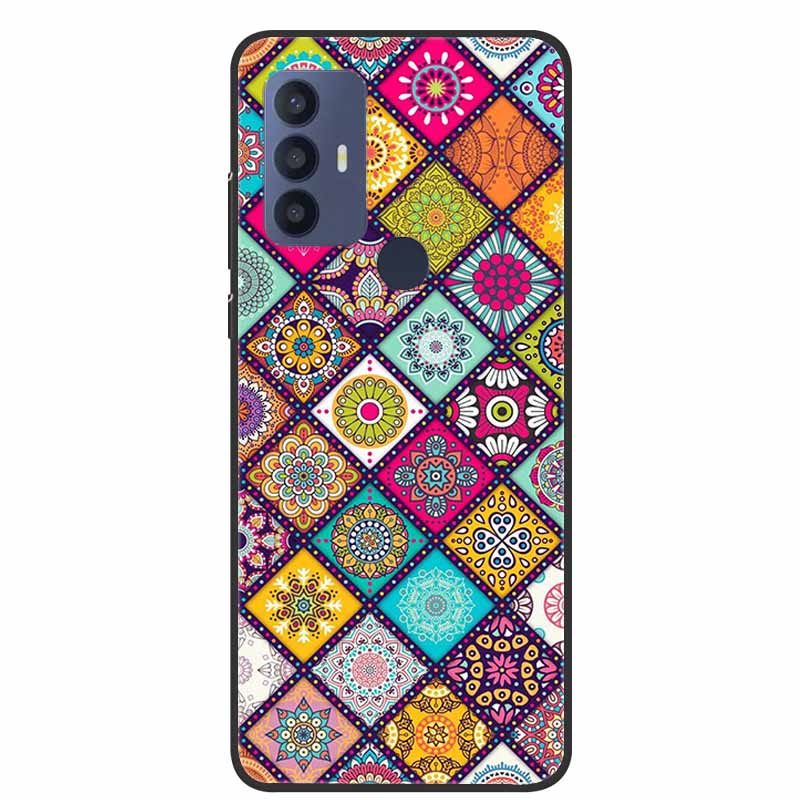 For TCL 30 SE Case Soft Silicone Marble TPU Black Cover for TCL 305 306 30SE 6.52'' Phone Back Cases for TCL30SE 6165H Coque New