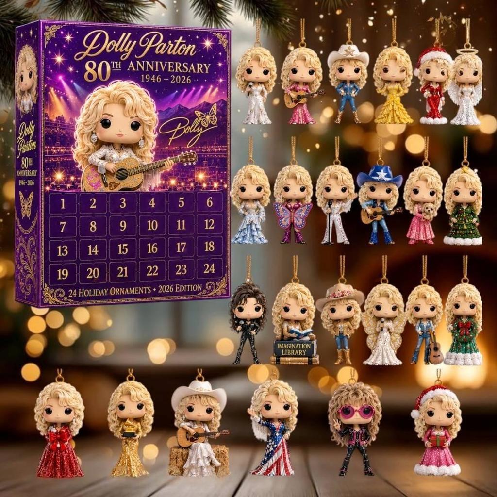 Dolly Advent Calendar 2026 Memorial 24 Days Christmas Countdown Calendar,Country Music Legend Dolly Memorial Advent Calendar
