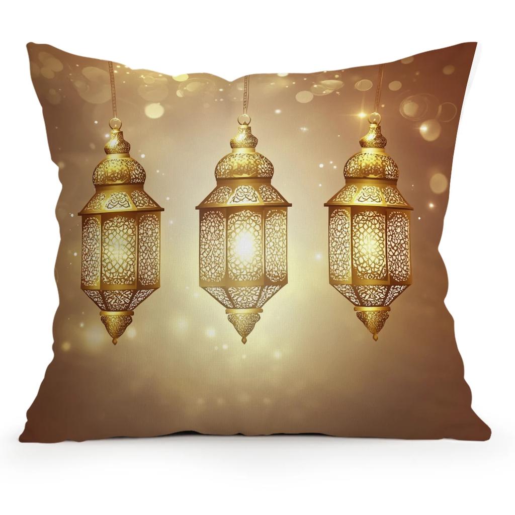 Golden ramadan decoration Cushions Pillowcase Polyester Cushion Cover Throw Pillow Pillowcover Home Car Sofa Decor