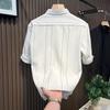Men's Short Sleeve Striped Shirt - Trendy Mature Style, Summer Casual Loose Fit
