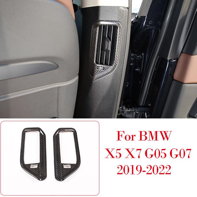 

Real Carbon Fiber For BMW X5 X7 G05 G07 2019-2026 Car Center Control Panel Glass Lift Switch Frame Sticker Car Accessories