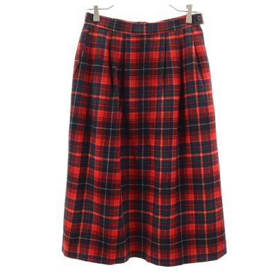 PENDLETON שנות ה-70 ה-80 מיוצר בארה"ב צמר דוגמת משבצות טארטן חצאית באורך הברך לנשים משומשת