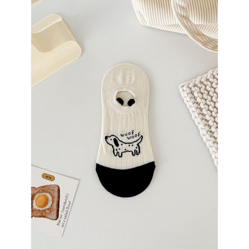 Female Summer Thin Cute Puppy Non Slip Non Slip Heel Invisible Boat Socks