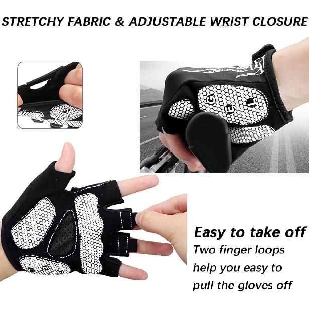 Cycling Gloves Bike Gloves for Men/Women-[5MM Gel Pad] Half Finger Bicycle Gloves for Cycling/Weight Lifting/Gym/Motorcycle/Rowing/Outdoor Sports