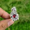 Mozambique Garnet Gemstone 925 Silver Mother Stackable Flower New Ring Jewelry
