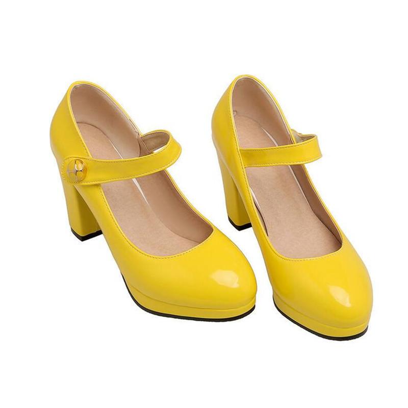 Women Pumps Girls' Shoes Platform High Heels Mary Jane Shoes Lolita High Heels Shallow Round Toe Office Party Wedding Footwear