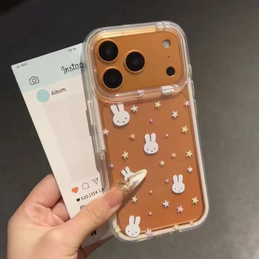 Color Star Miffy Rabbit Suitable for Apple IP16/17Promax Mobile Phone Case 15 2-in-1 Colorful 14Pro Set