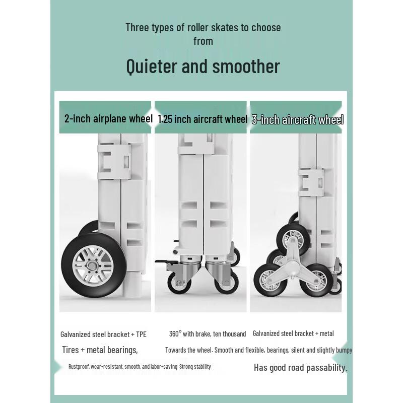 Upgraded Flat-Pull Four-Wheel Foldable Shopping Cart