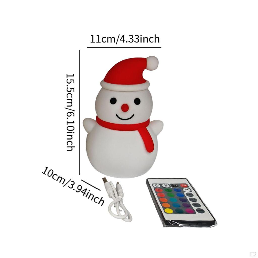 Cartoon Snowman Bedside Lamp with Touch Control for Nursery Use