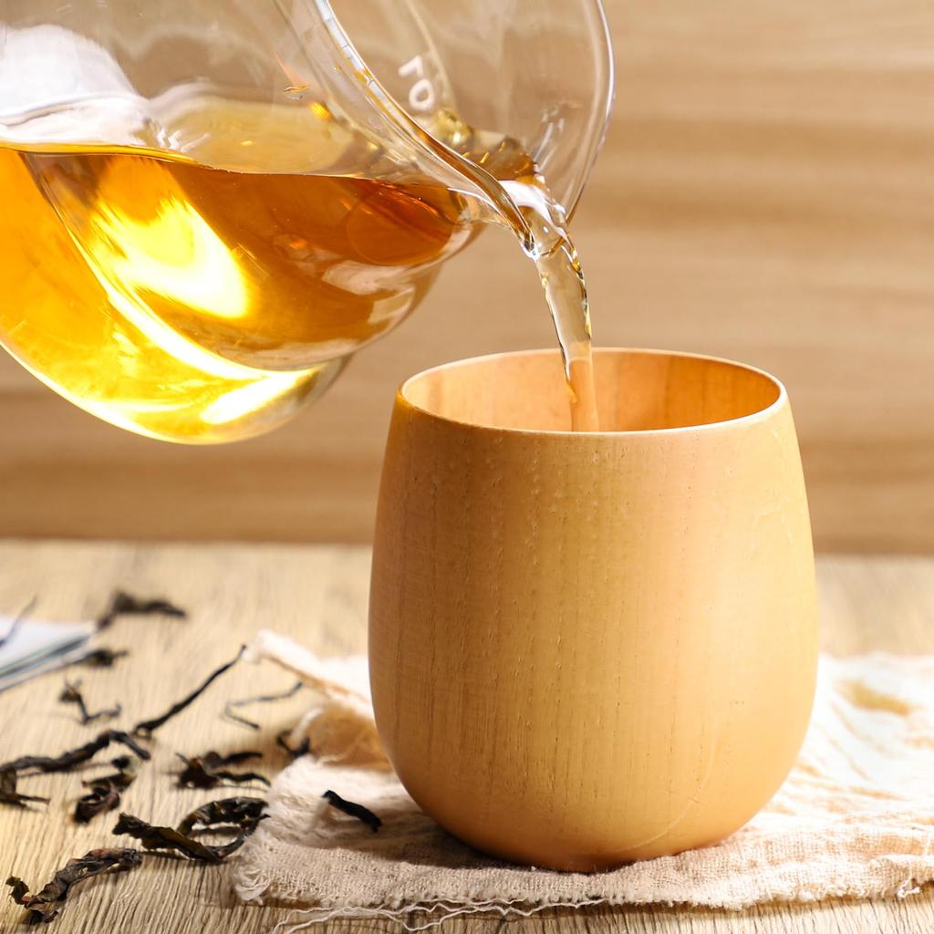 Natural Wood Cup, Teacup, Egg Cup, Wooden Lacquer Cup, Free Cup, Mug, Teacup, Dishwasher Safe, 250ml
