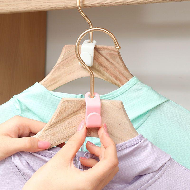 50/100Pc Clothes Hanger Hooks Space Saving Closet Connector Hook Cascading Hanger Plastic Extender Clips Wardrobe Coat Organizer