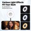 Magnetisches Selfie-Licht, iPhone MagSafe-kompatibles Handy-Licht. 360° LED Selfie-Ringlicht mit faltbarem Ständer und Spiegel