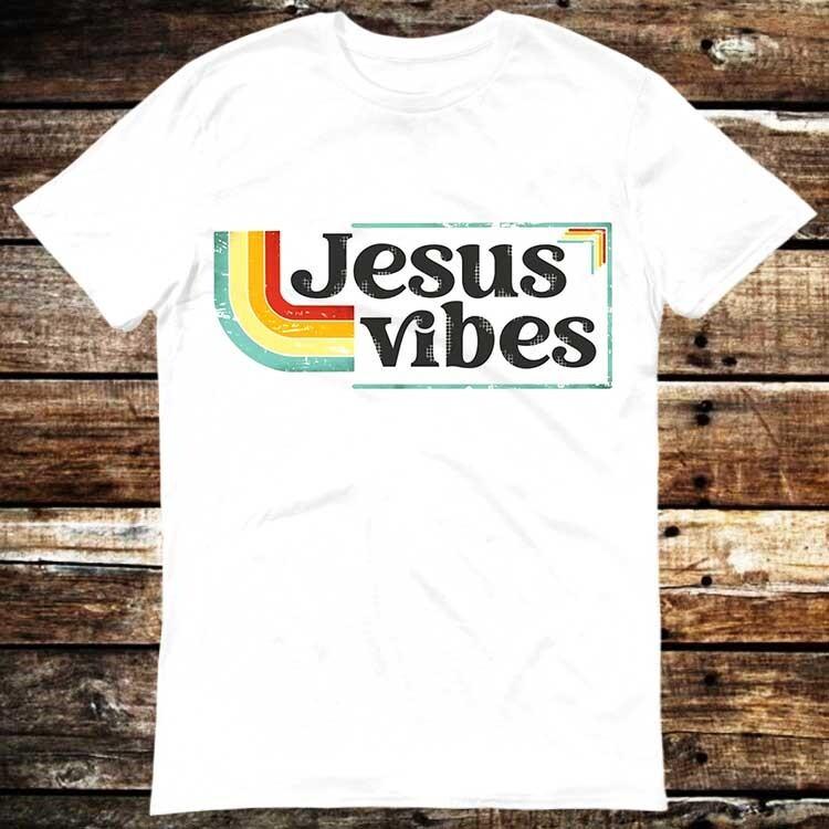 Jesus Vibes Good Christian 70s Retro T Shirt 6191 Unisex T-Shirt L