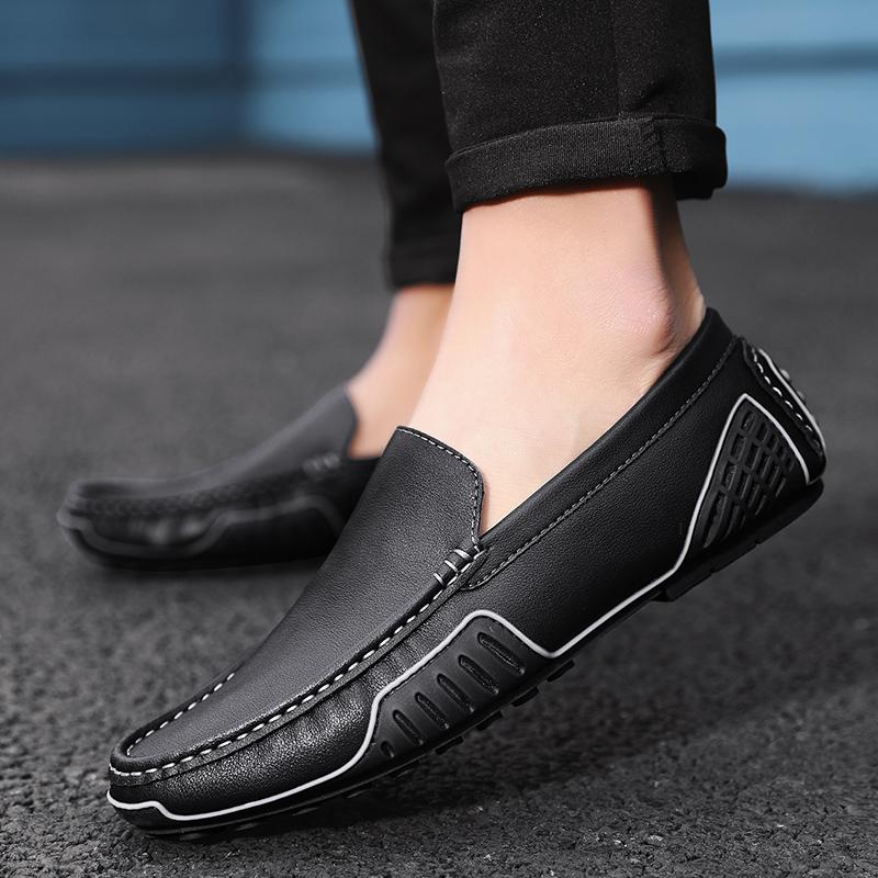 Fashion High Quality  Brand Shoes Men Loafers Comfortable Leather Luxury Man Shoes Slip On Flat Driving Shoes Male Casual Moccasins