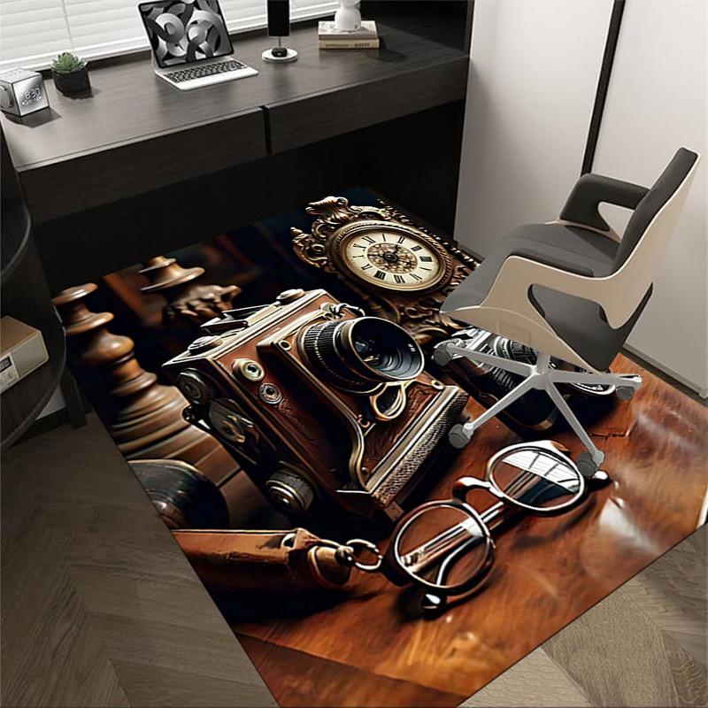 

1PC Camera Clock Extra Large Non-Slip Floor carpet, Office, family, bedroom, Studio - Large Area Rug Indoor Rugs, Vibrant Colors-A231 60cm by 90cm