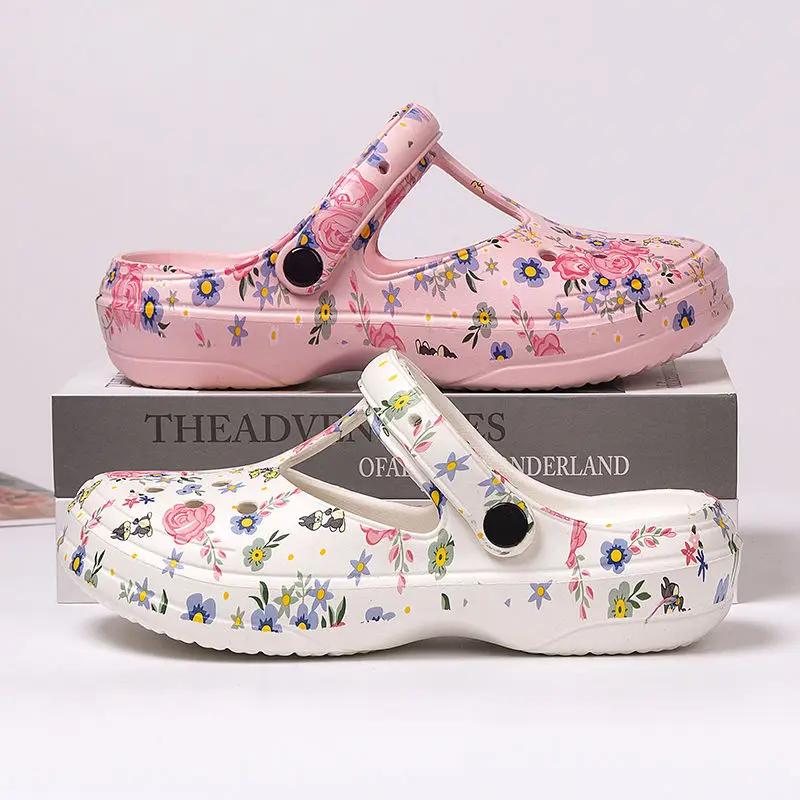 Fashion Cute Kawaii Thick Junior Green Slides Mules Outside Shoes Women's Slippers and Ladies Sandals Soft On Beach Indoor Waterproof F