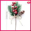 Red Berry Stems Pine Branches Evergreen Christmas Berries Decor 24 PCS Artificial Pine Cones Branch Craft Wreath Pick