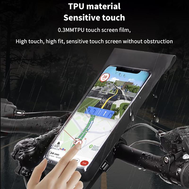 Bike Phone Holder Waterproof Pouch Bag Bicycle Phone Case Tpu Touchscreen With Rain Cover Handlebar Motorcycle Stand Mount