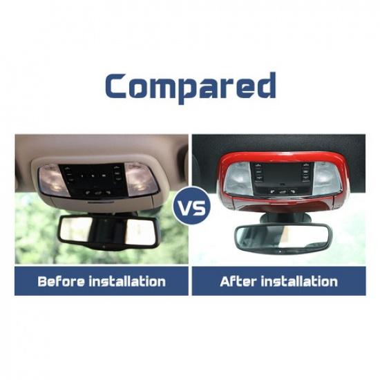 Front Reading Light Lamp Decor Cover Trim fit for Jeep Grand Cherokee 2011+ Red