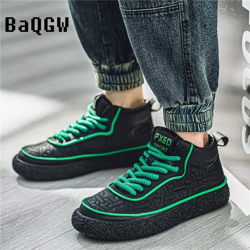 

Осенние высокие ботинки, мужская кожаная обувь, зимняя мода, теплая обувь, кроссовки для активного отдыха, нескользящие ботинки для бега на шнуровке, мужские 44