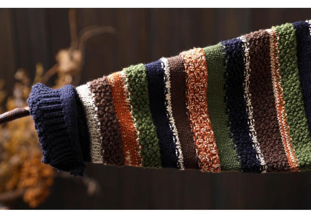 2025 Women's Colorful Fair Isle Cotton Sweater, Half-High Neck, Autumn/Winter Style, Versatile for Outerwear or Layering