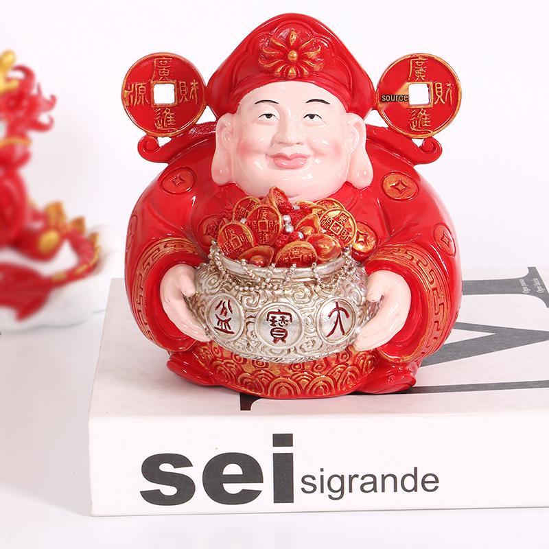 Gott des Reichtums Buddha Harzfigur - Heimdekoration & Geschenk