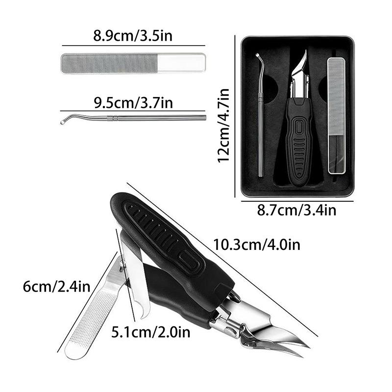 3-In-1 Anti-Splash Nail Clippers Multi-Style Ingrown Toenail Cuticle Cutter Diagonal Pliers Household Nail Trimmer Manicure Tool