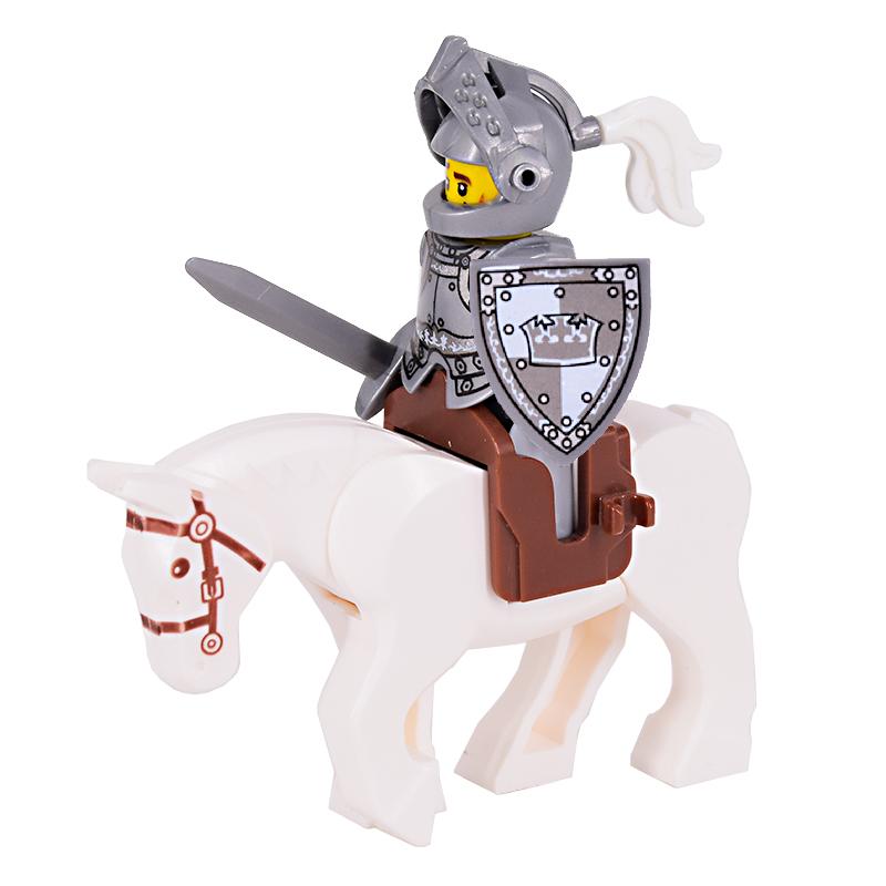 Medieval Figures Middle Ages Rome Warrior Golden Knight Horse Hawk Castle King Dragon Knights Building Blocks BricksToys gifts