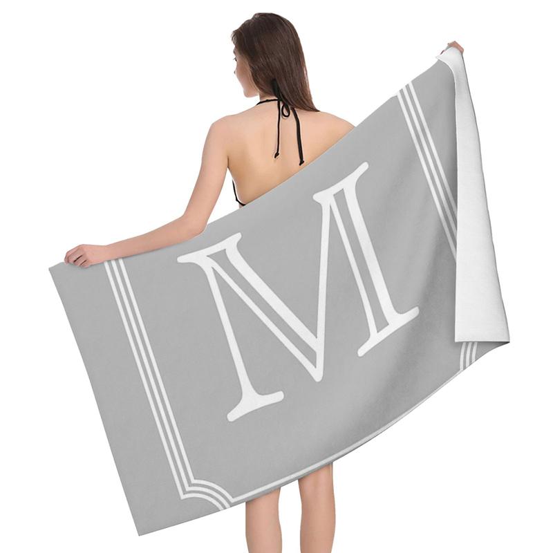 

Home bath towels for the body towels bathroom letters and flower quick drying microfiber beach towel man and women large sports W40*H60(CM)