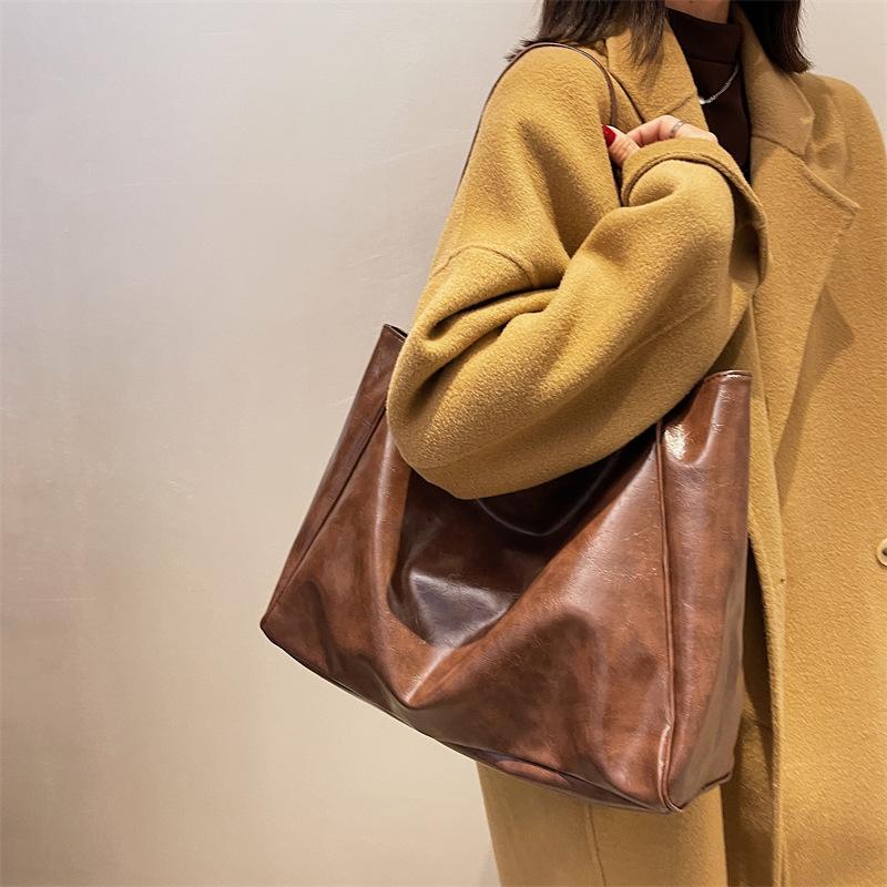 1Pc Casual Big Bag New Trendy Fashion Simple Ins Women's Bag Shoulder Bag Large Capacity Commuter Tote Bag
