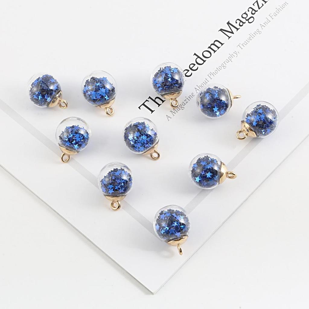 15mm Colorful Transparent Star Sequin Glass Beads for Handmade DIY Pendant