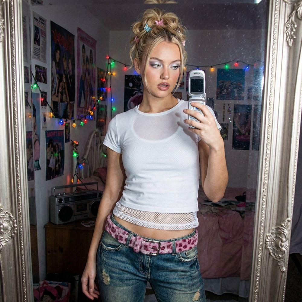 Koreanischer Stil Leopardendruck Gürtel Harajuku Hosen Dekoration Jeans Bund Kleidung Zubehör