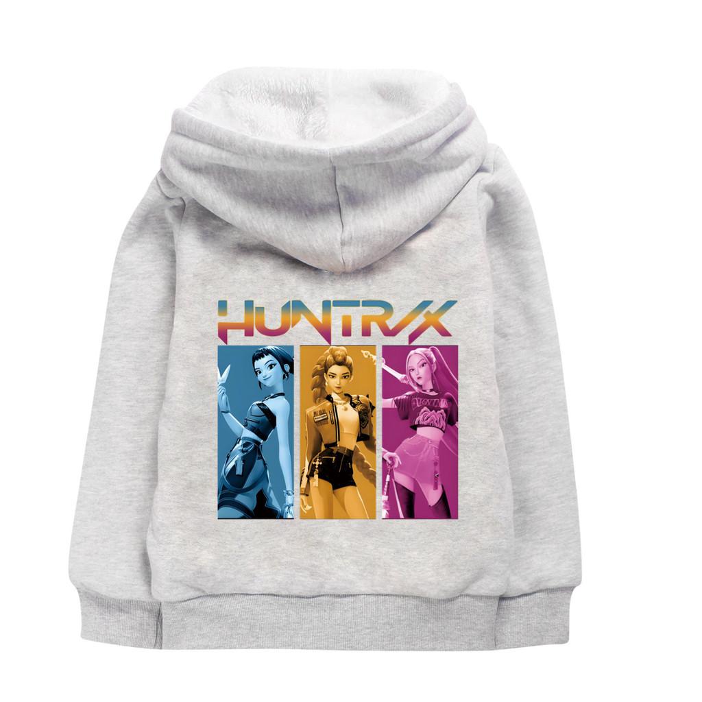 4834 Huntrix Kpop Zoey Mira Rumi Print Kinder Mädchen Reißverschluss Langarm Samt Warm Winterjacke