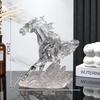 Transparent Resin Horse Statue Ornaments Home Room Cabinet Handicrafts Animal Item Office Decoration Housewarming Opening Gifts