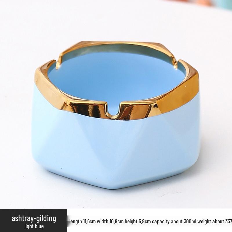 Скандинавская минималистичная шестиугольная керамическая пепельница с крышкой – трендовый декор для дома и офиса One piece