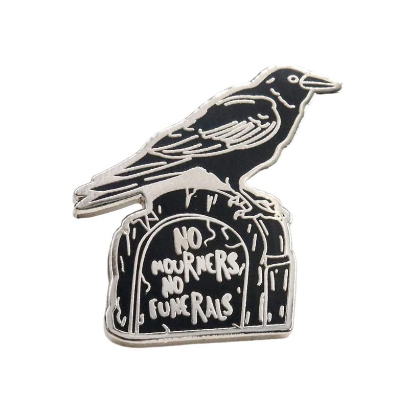 Crow Black Bird Mourning Brooch, Crow Decorative Brooch, Mourning Badge, Clothing And Accessories