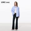 Women's Vertical Striped Long-Sleeve Shirt