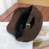 Retro Suede Big Head Circumference Flat Top Cap Women's Autumn and Winter Fashion Rivet Versatile Face Small Equestrian Hat