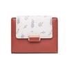 PU Leather  Loose Change Printed Buckle Folding Zipper Student Coin Card