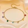 Charms Cubic Zirconia  Anklet Bracelet On Leg  for Women, Summer CZ Foot Chain, Elegant Delicate Beach Holiday Gift