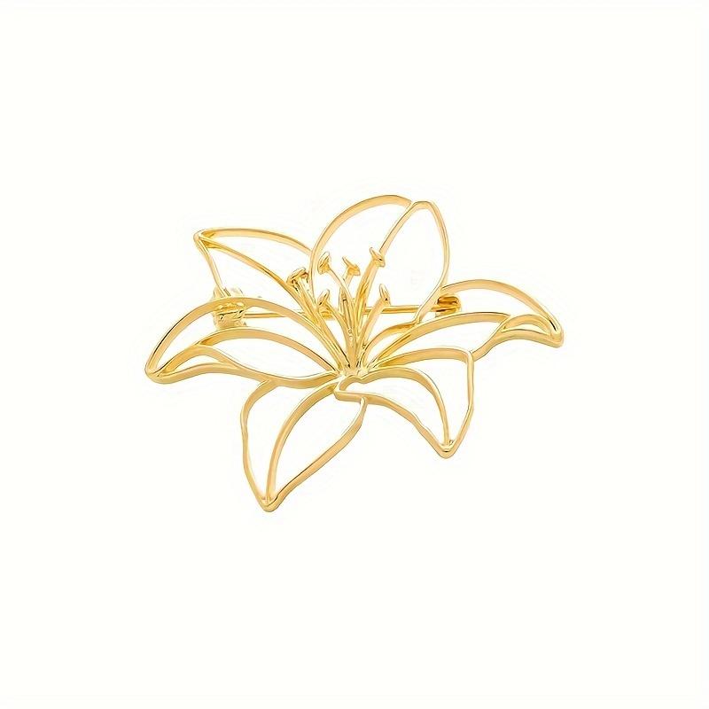 Elegant Hollow Lily Brooch, Women'S Fashion Lapel Pin