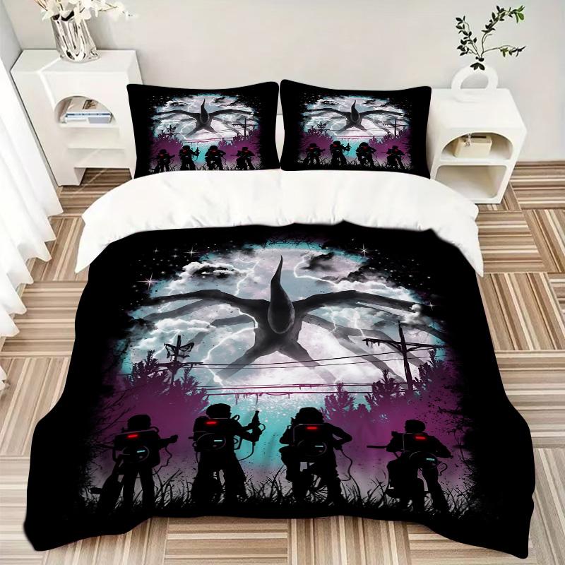 Alien Invasion Night Print 3Pcs Bedding Setduvet Cover With 2 Bedropillowcase Home Birthday Gift