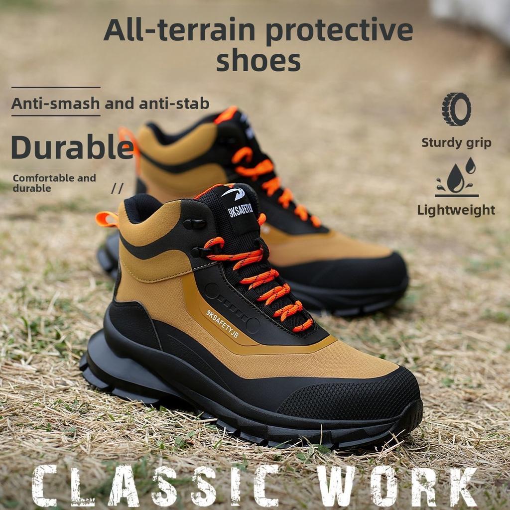 Anti Splash Water Safety Shoes Men Wear Resistant Work Boots Steel Toe Shoes Puncture-Proof Protective Shoes Security Sneakers