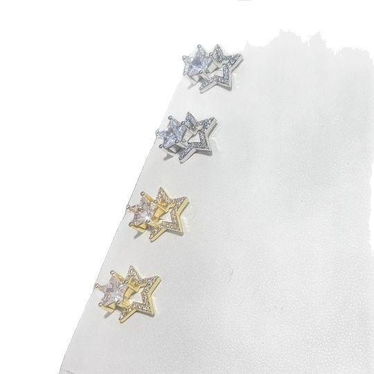 New simple and versatile spring star zircon stud earrings women's earrings high-end earrings light luxury ear jewelry