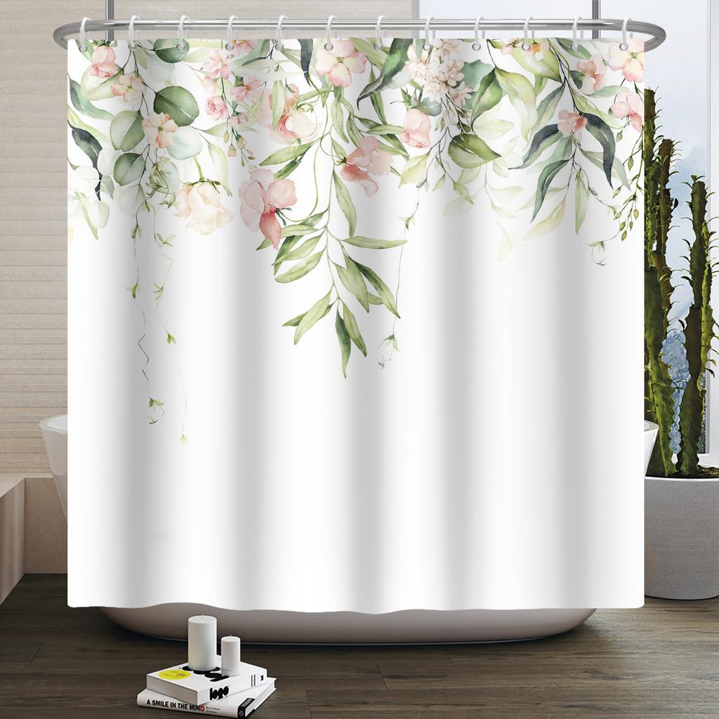 Floral Shower Curtain for Bathroom Vintage Flower Butterfly Waterproof Fabric Boho Bathtub Bathroom Curtain With Hooks 180x240