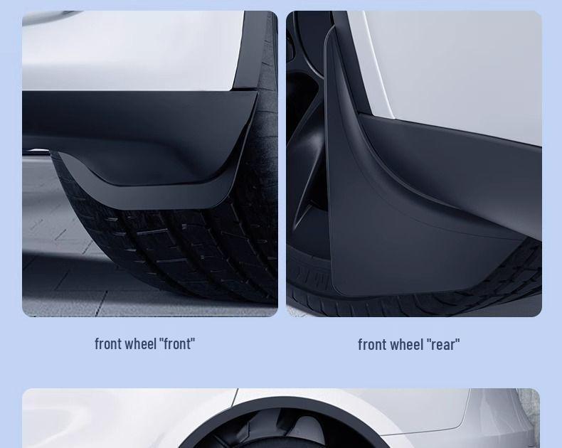 Tesla Model Y/3 Refresh Punch-Free TPE Mudguards - Front & Rear