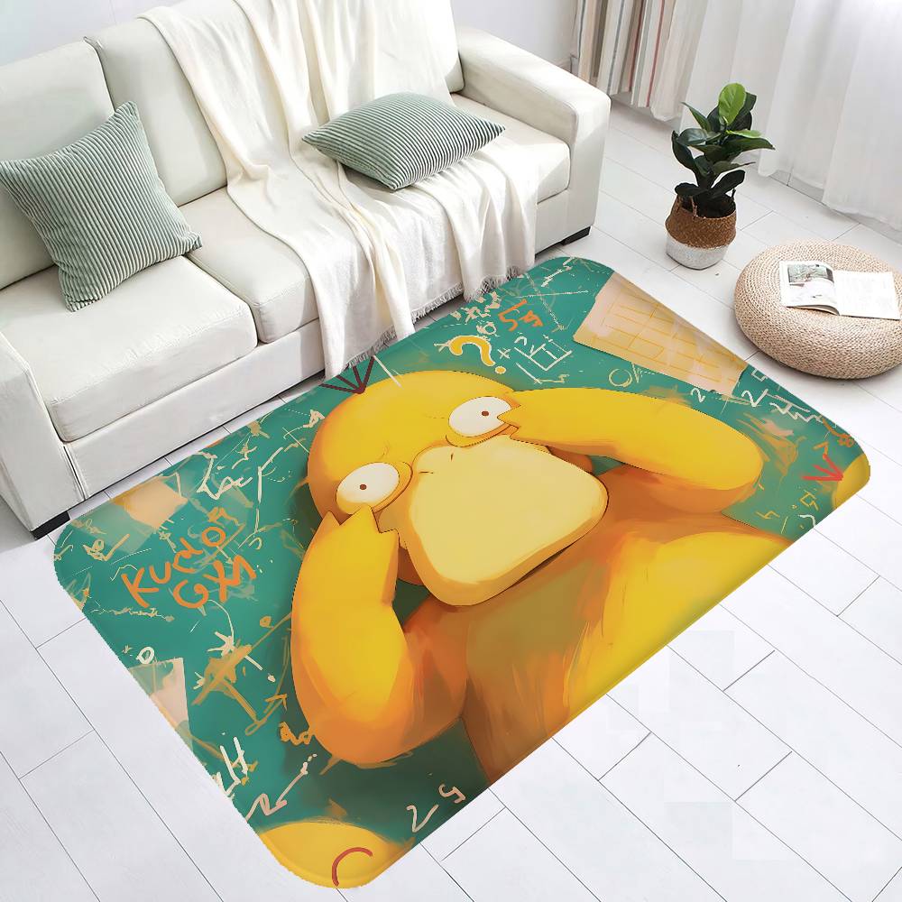 Cartoon P-Psyduck Room Mats Washable Non-Slip Living Room Sofa Chairs Area Mat Kitchen Alfombra