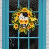 Halloween Sunflower Ghost Face Horror Garland Door Hanging Festival Courtyard Artificial Flower Wreath Halloween Decoration