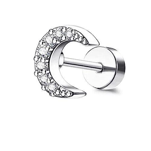 Bobisty 16G Cartilage Earrings for Women Stainless Steel Helix Piercing Jewelry Leaf Butterfly CZ Studs